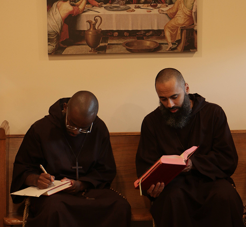 Friars reading and studying